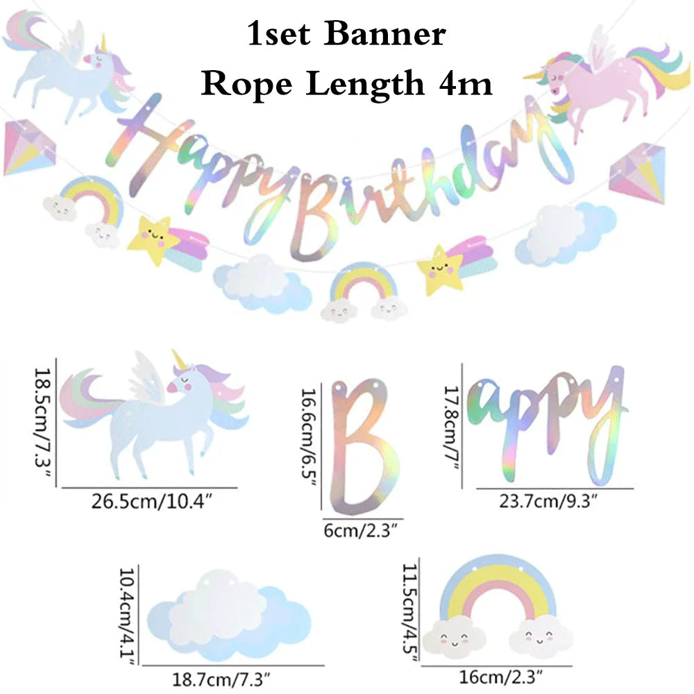 Unicorn Party Decoration Kit 1 | Plates, Napkins, Banner & Accessories | The Party Days | The Party Days