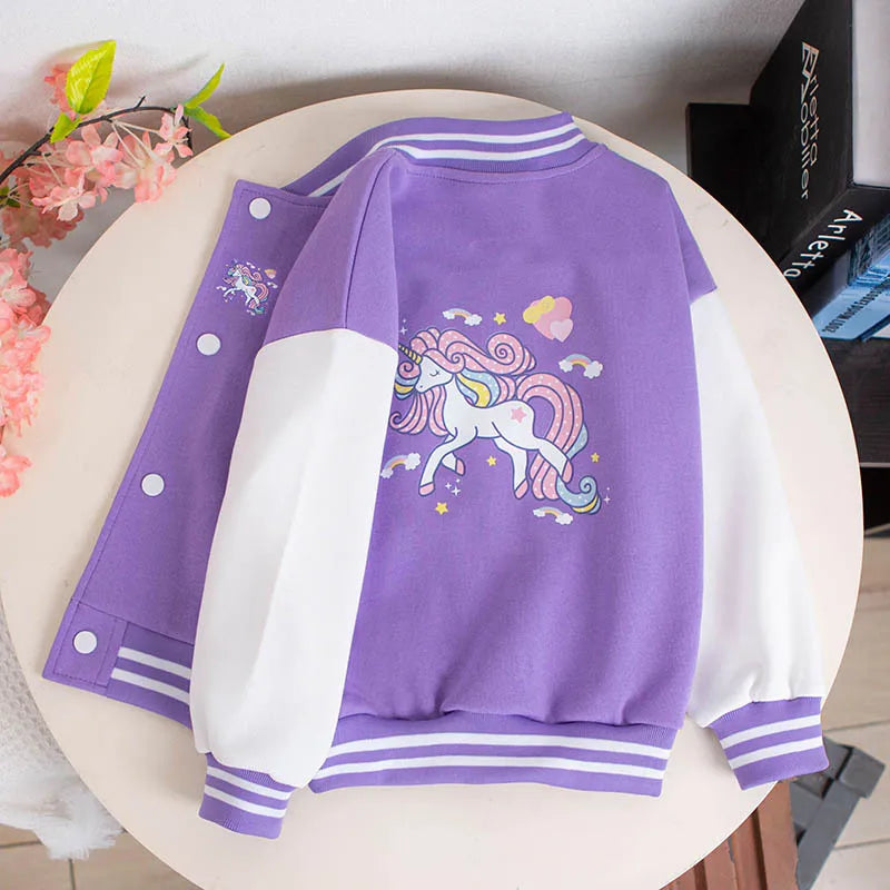 Girls Unicorn Baseball Jacket | The Party Days | The Party Days