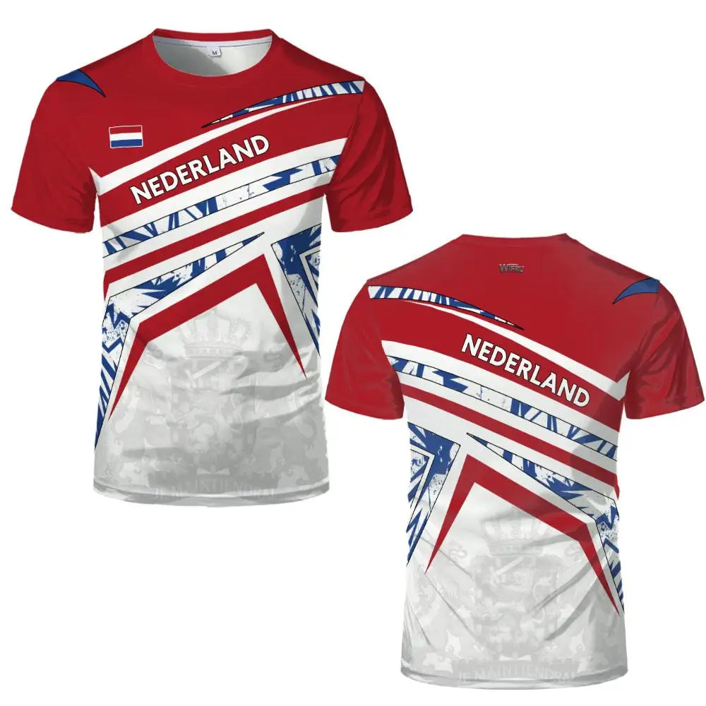 Netherlands Flag 3D Print T-Shirt – Unisex Dutch Graphic Tee | Streetwear Football Jersey | The Party Days