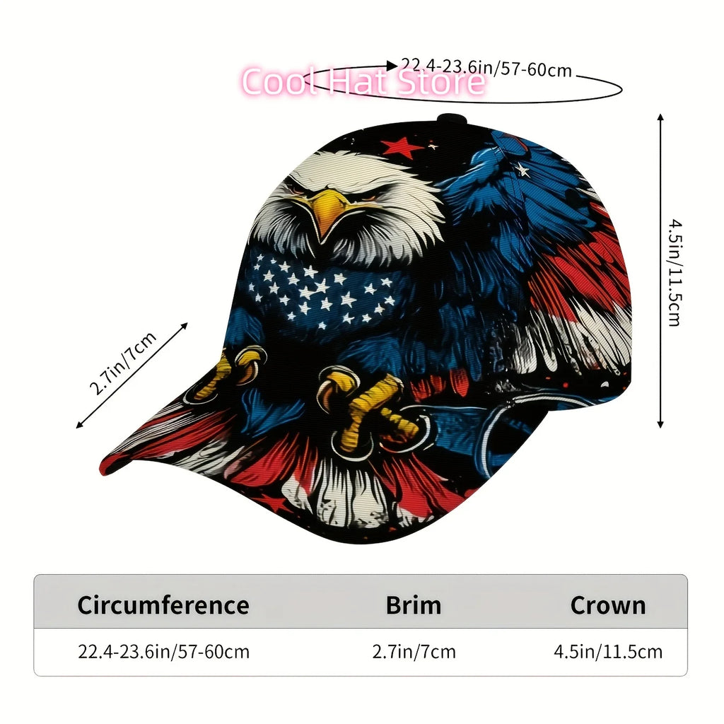 American Flag Eagle Printed Baseball Cap – Patriotic Unisex Adjustable Hat | The Party Days | The Party Days