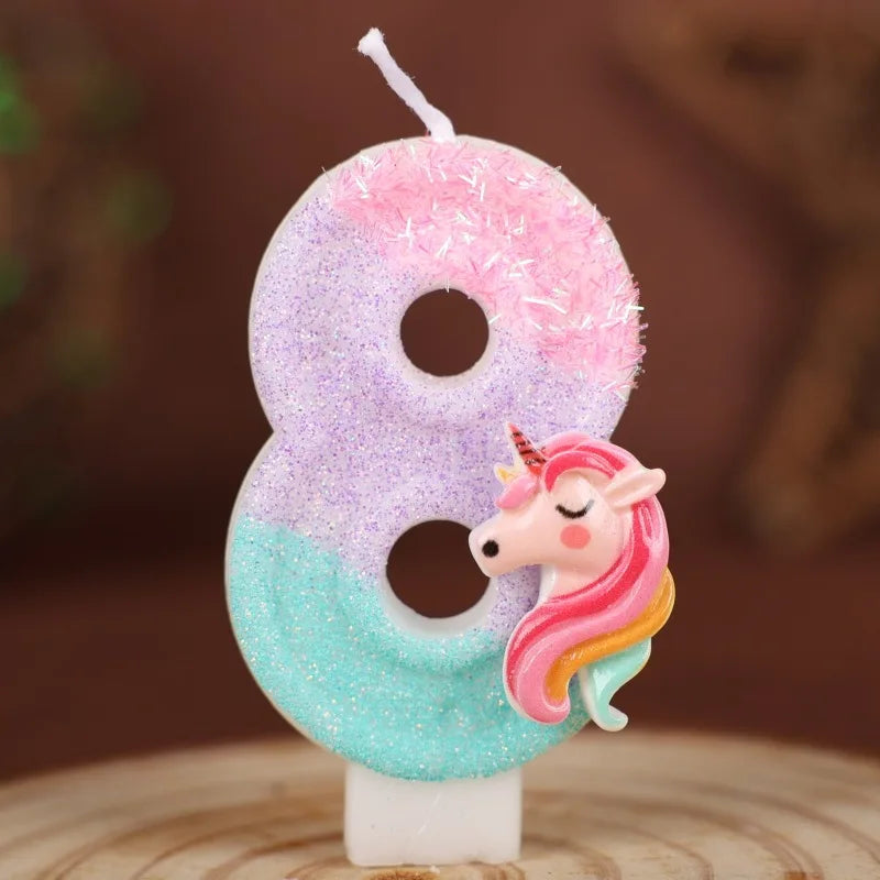 Unicorn Number Birthday Candle | Digits 0-9 Party Decoration | The Party Days | The Party Days