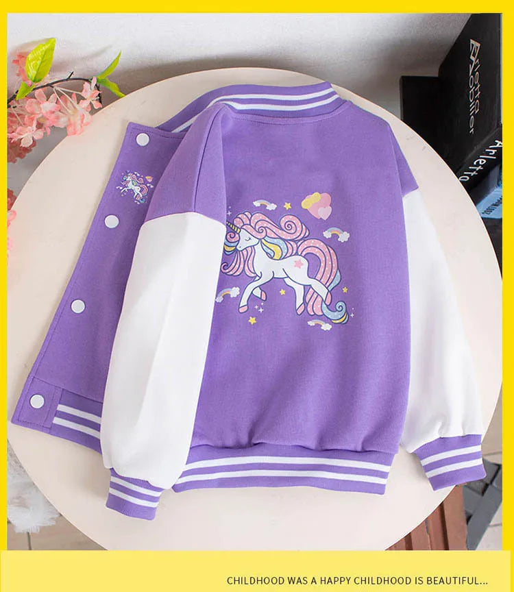 Girls Unicorn Baseball Jacket | The Party Days | The Party Days