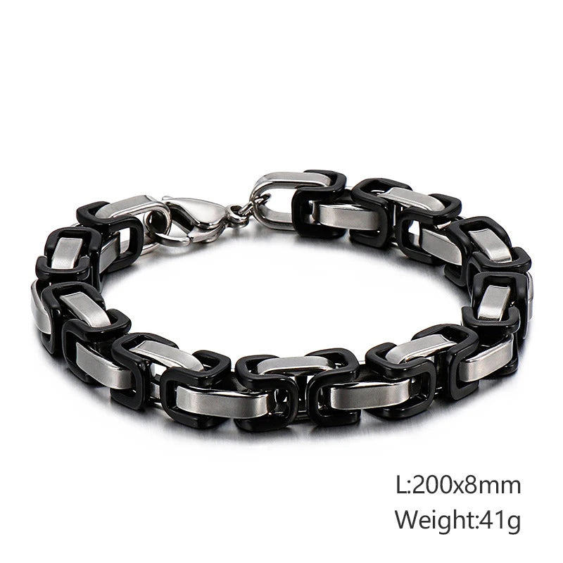 Punk Stainless Steel Motorcycle Chain Bracelet – Biker Wrist Jewelry – The Party Days | The Party Days
