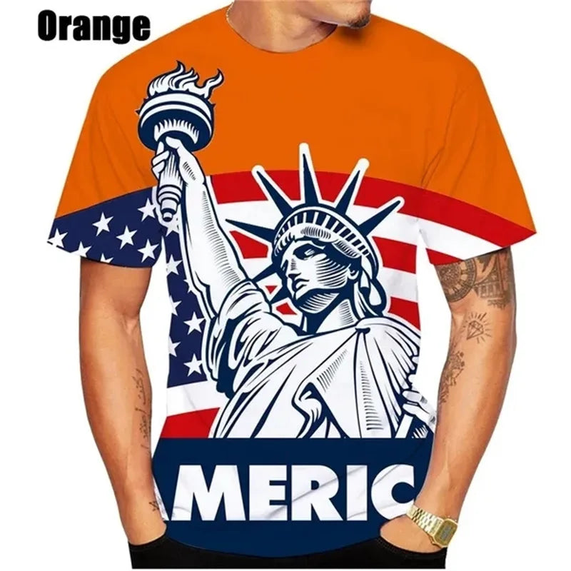 Statue of Liberty 3D Print T-Shirt – Graphic Tee for Men, Women & Kids – The Party Days | The Party Days
