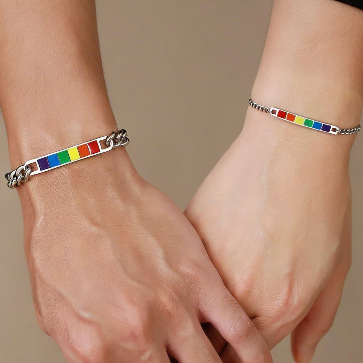 Rainbow Pride Bracelet – Stainless Steel LGBT Chain Link Wristband | The Party Days | The Party Days