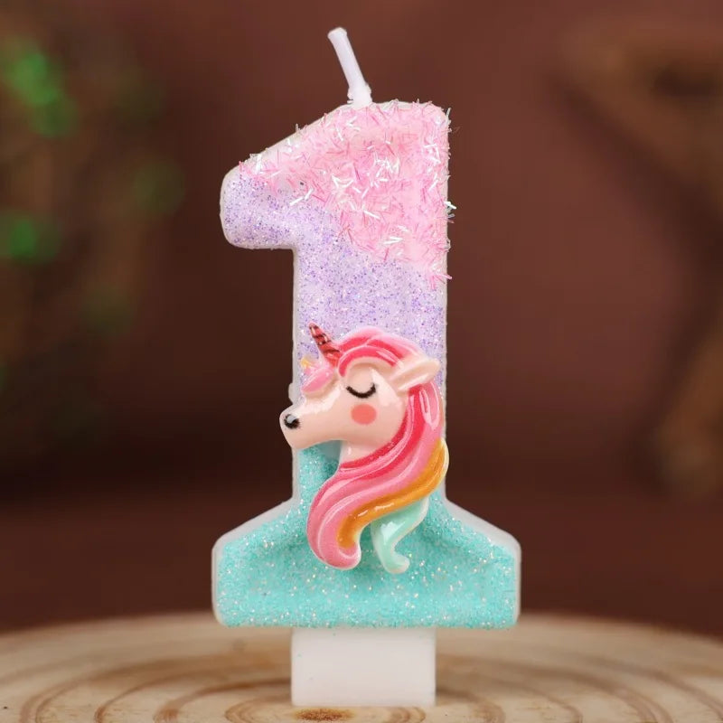 Unicorn Number Birthday Candle | Digits 0-9 Party Decoration | The Party Days | The Party Days