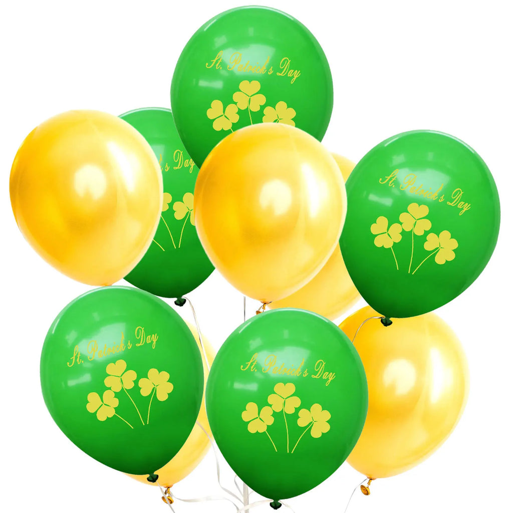 St. Patrick's Day Green Shamrock Latex Balloons – 12" Pack of 10 – The Party Days | The Party Days
