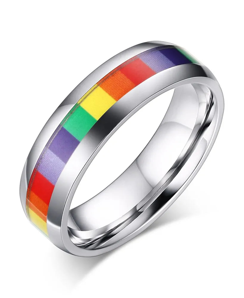 Rainbow Pride Ring – LGBT Multicolor Stainless Steel Ring | The Party Days | The Party Days