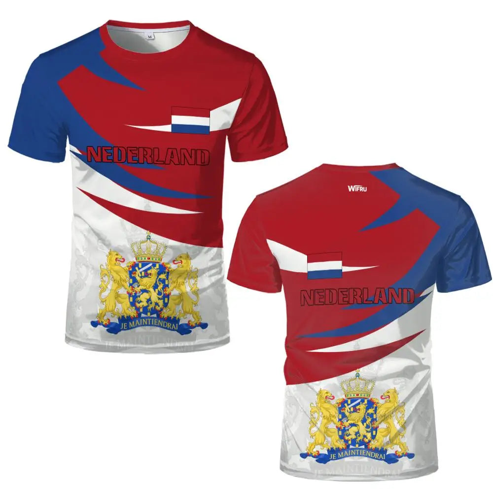 Netherlands Flag 3D Print T-Shirt – Unisex Dutch Graphic Tee | Streetwear Football Jersey | The Party Days