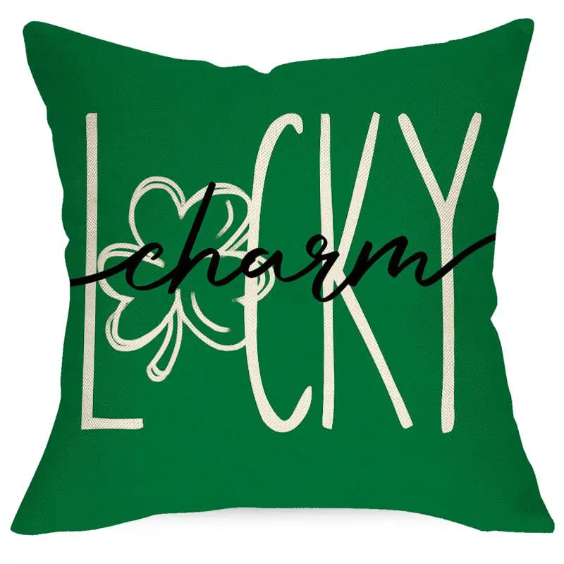 St. Patrick's Day Shamrock Cushion Cover – Irish Stripes Lucky Clover – The Party Days | The Party Days