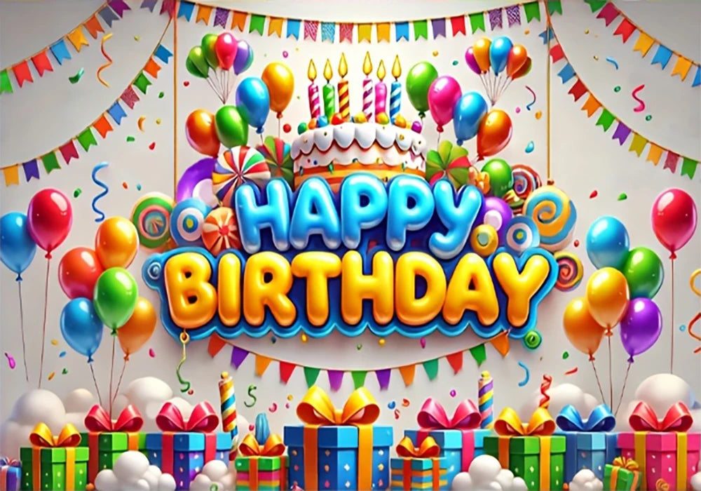 Happy Birthday Rainbow Backdrop – Vinyl Photography Background for Parties & Baby Showers – The Party Days | The Party Days