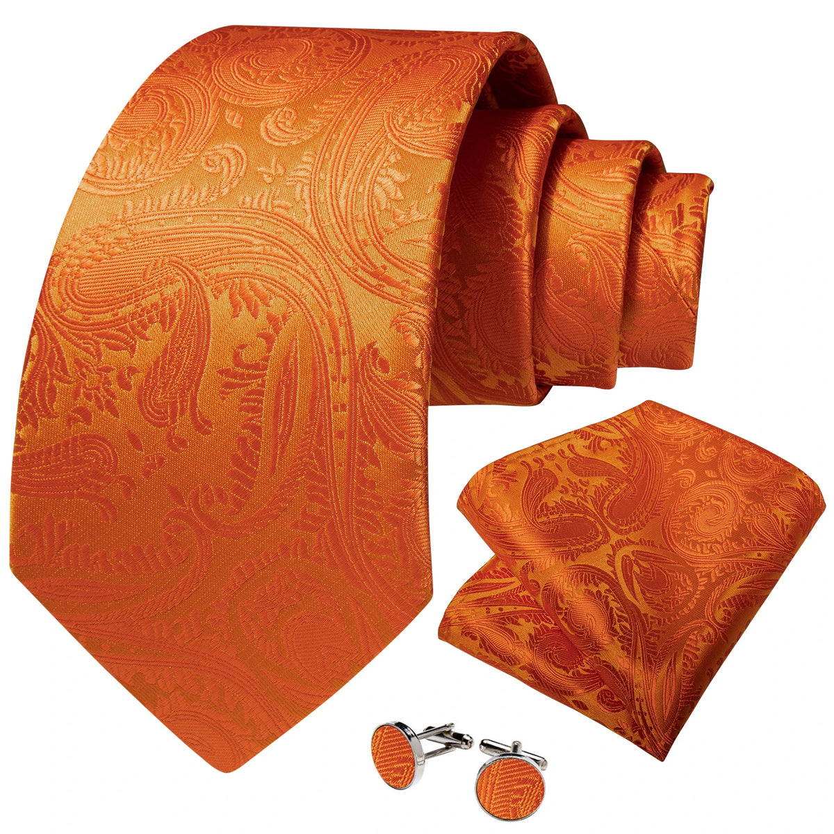 Men's Luxury Silk Tie Set – Necktie Pocket Square & Cufflinks – The Party Days | The Party Days