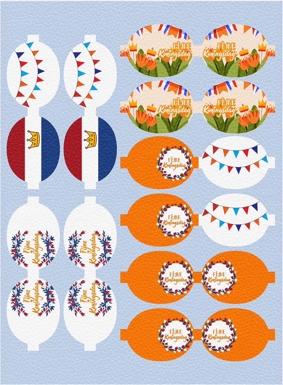 King’s Day Netherlands Hair Bow DIY Craft – Litchi Print Faux Leather, 30x22cm | The Party Days