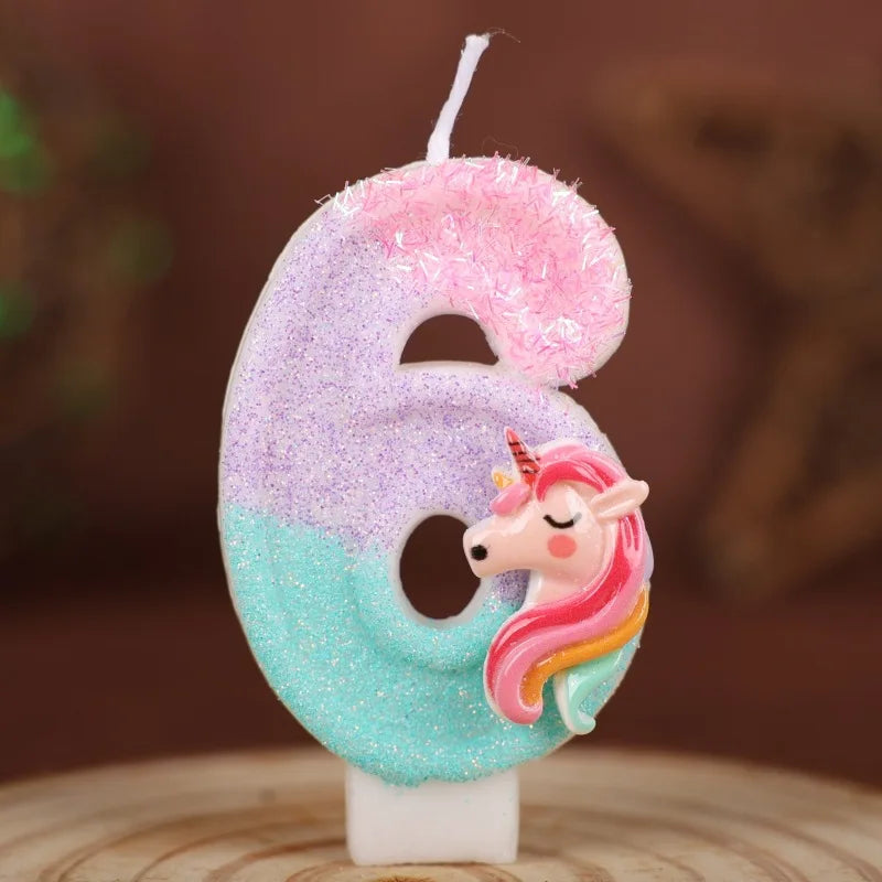 Unicorn Number Birthday Candle | Digits 0-9 Party Decoration | The Party Days | The Party Days