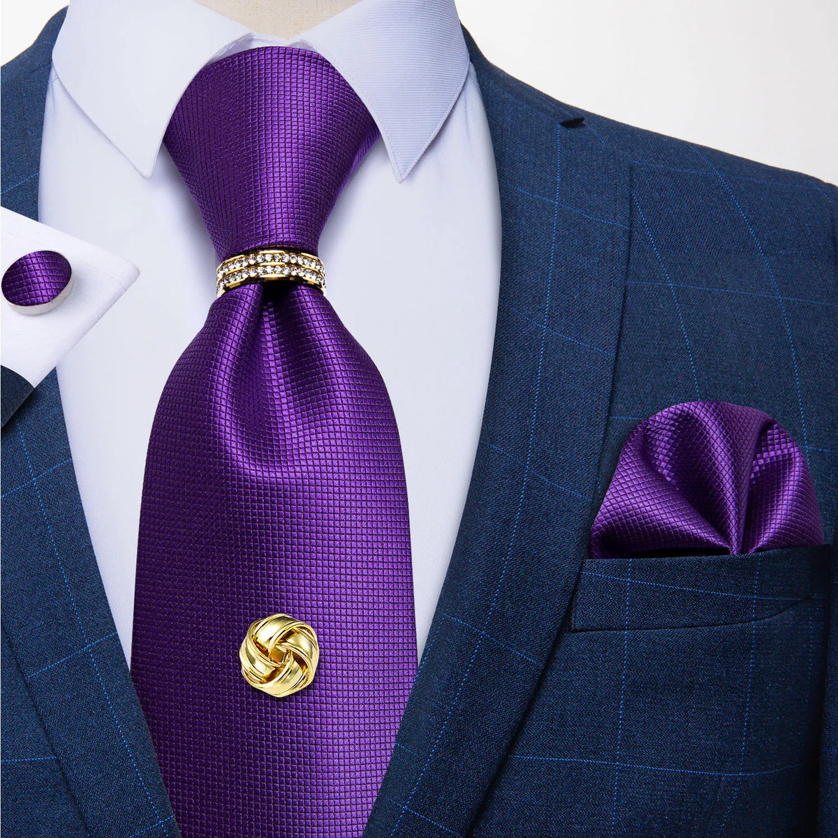Men's Luxury Silk Tie Set – Necktie Pocket Square & Cufflinks – The Party Days | The Party Days