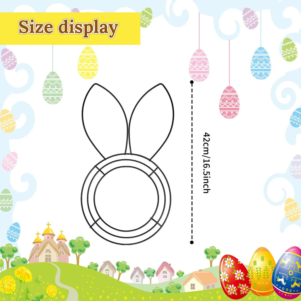 Easter Bunny Wire Wreath Frame – 16" DIY Metal Form for Spring Decor | The Party Days