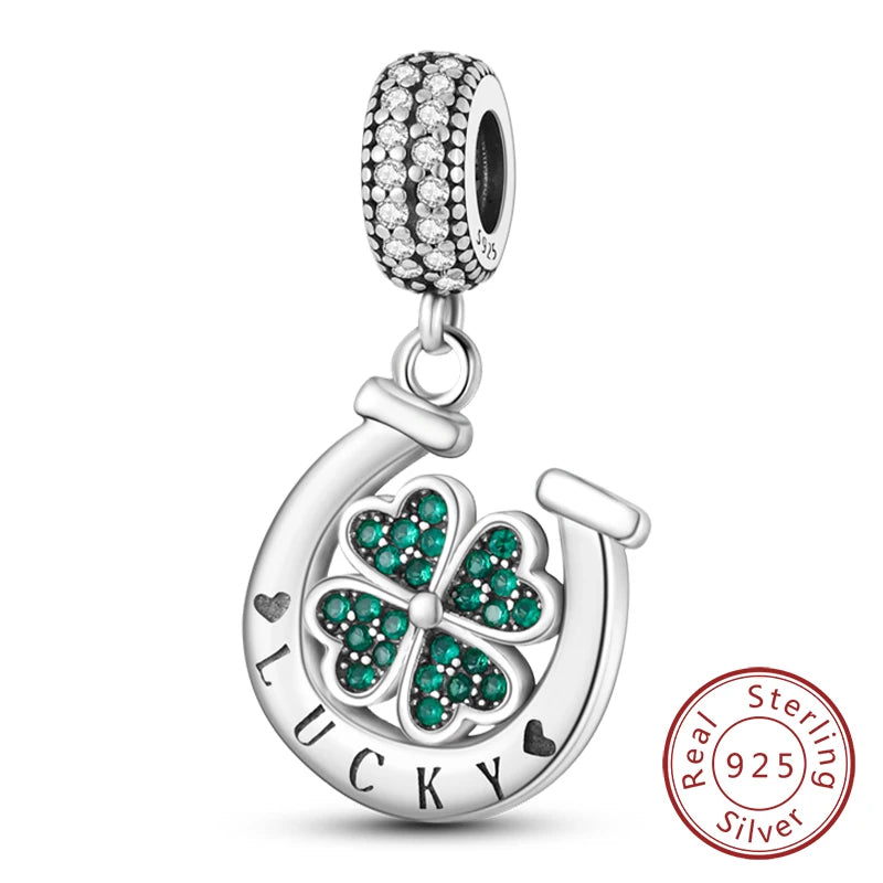 925 Silver St. Patrick's Day Shamrock Earring Charms – Four-Leaf Clover – The Party Days | The Party Days