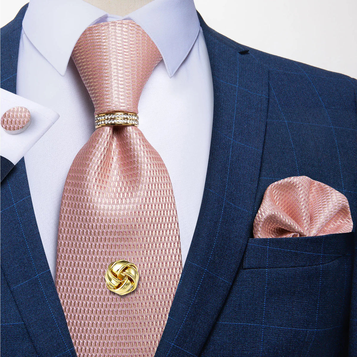 Men's Luxury Silk Tie Set – Necktie Pocket Square & Cufflinks – The Party Days | The Party Days