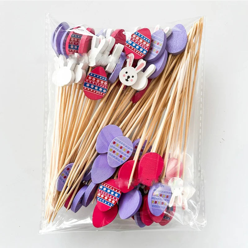 Easter Bunny Ear Toothpicks – 100pcs Bamboo Appetizer Picks for Party Food & Snacks – The Party Days | The Party Days