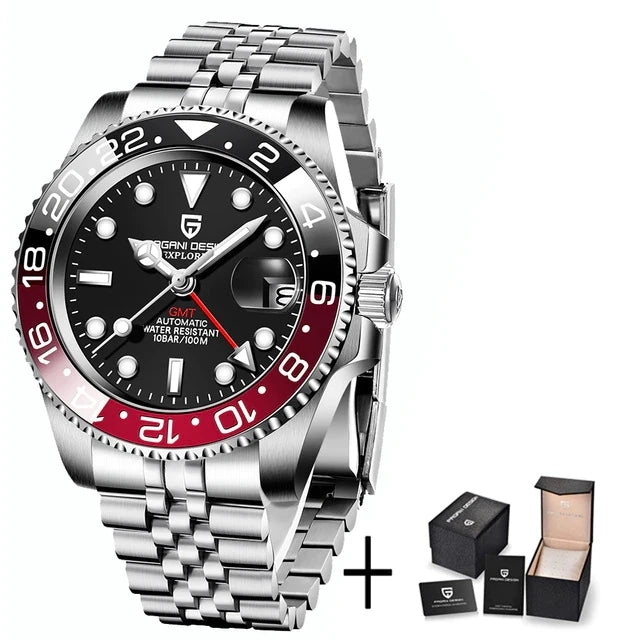 Pagani Design PD-1662 GMT Automatic Watch – 40mm Ceramic Bezel Sapphire | The Party Days | The Party Days