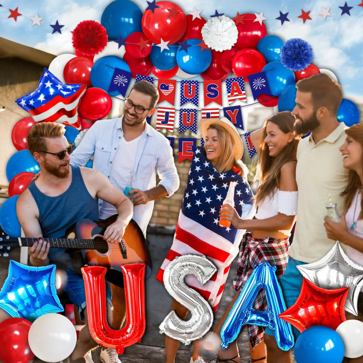 USA Patriotic Party Supplies – 4th of July Decorations – Plates, Cups, Banner, Balloons & More – The Party Days | The Party Days