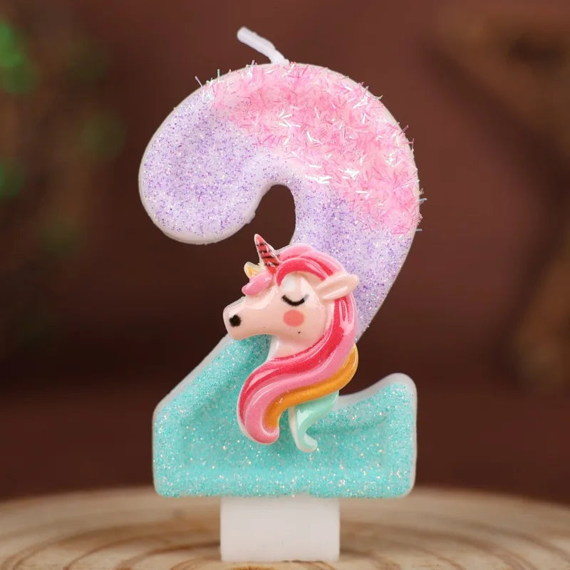 Unicorn Number Birthday Candle | Digits 0-9 Party Decoration | The Party Days | The Party Days