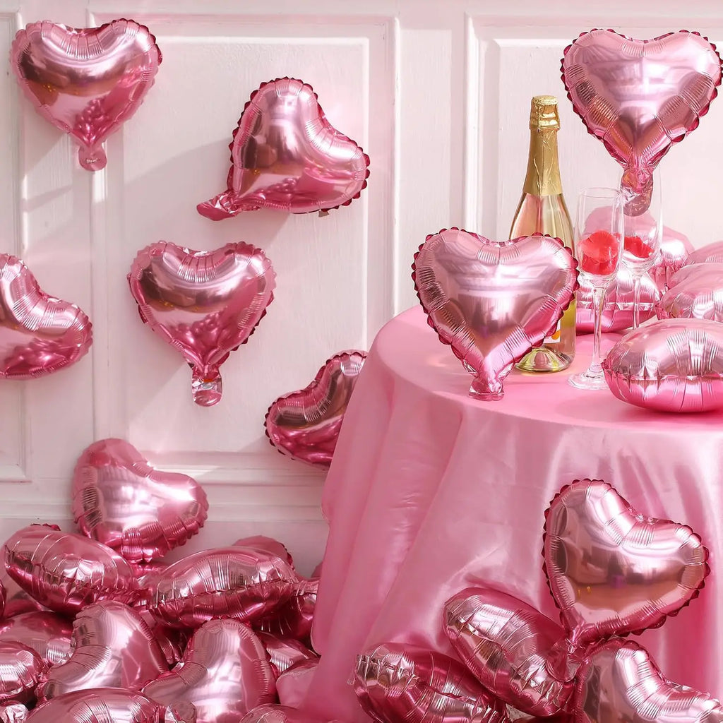 Heart Balloons Set of 50 – 5" Foil Heart Balloons for Parties & Celebrations – The Party Days | The Party Days