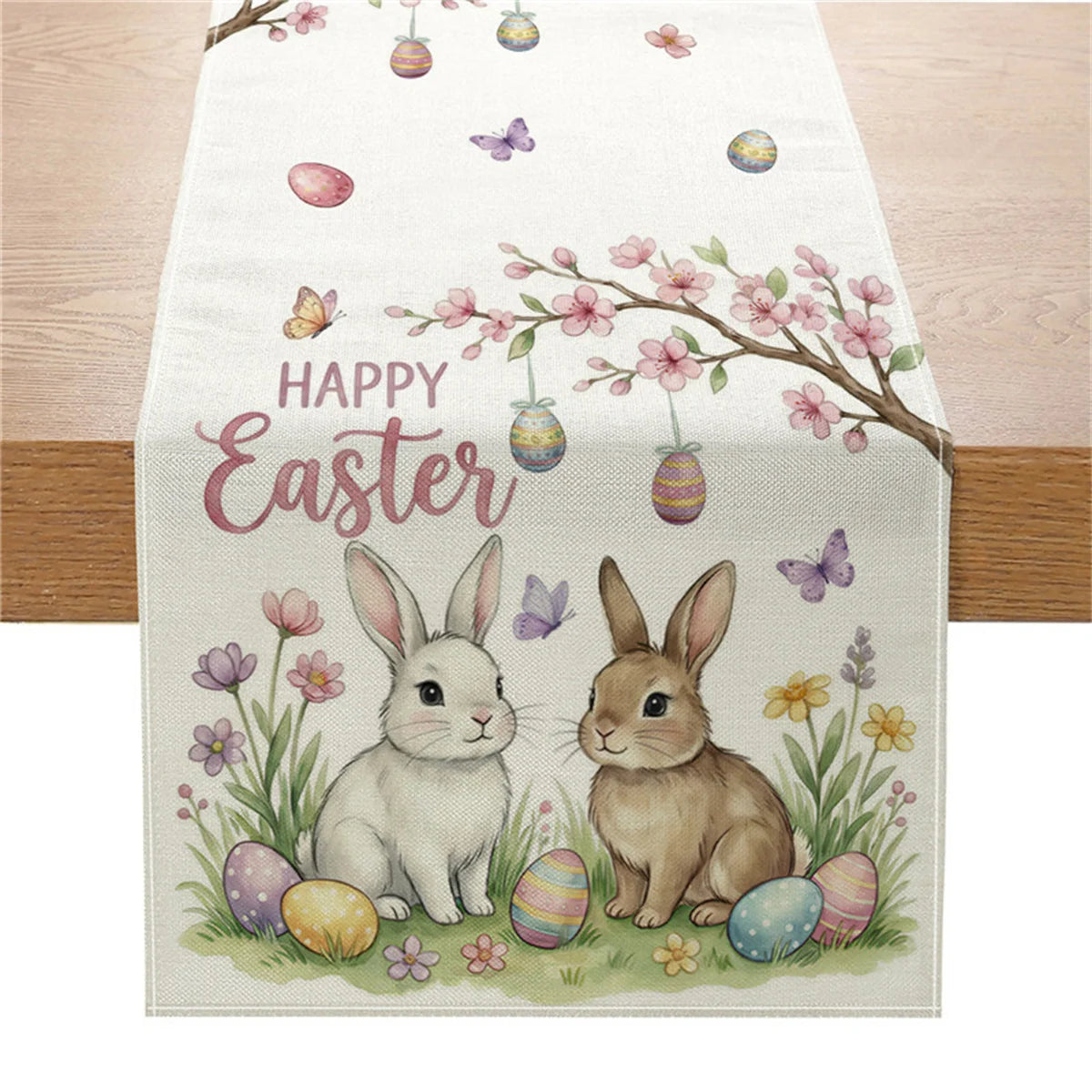 Easter Table Runner – Premium Polyester Linen Party Table Decoration – The Party Days | The Party Days