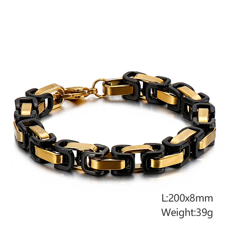 Punk Stainless Steel Motorcycle Chain Bracelet – Biker Wrist Jewelry – The Party Days | The Party Days