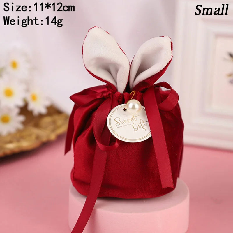 Velvet Easter Bunny Gift Bags – Premium Drawstring Candy & Chocolate Packaging – The Party Days | The Party Days