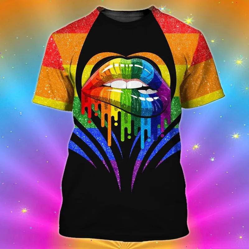 Pride Rainbow 3D Print T-Shirt | LGBTQ+ Love is Love Tee | The Party Days | The Party Days