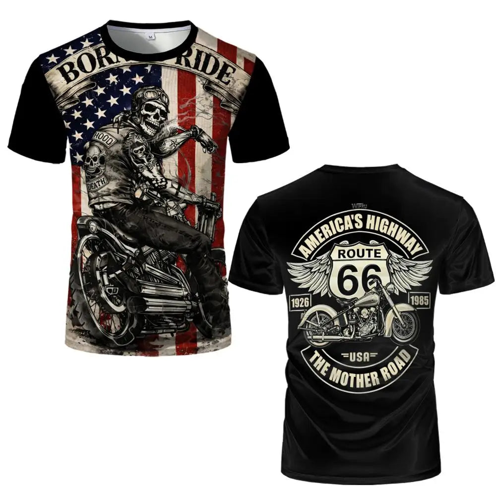 Retro American Flag 3D Print T-Shirt – Eagle & Heart Graphic Tee – Unisex Summer Streetwear – The Party Days | The Party Days