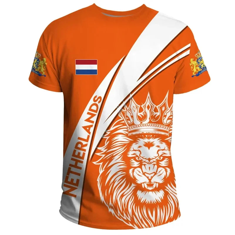 Netherlands Flag 3D Print T-Shirt – Oversized Short Sleeve Tee for Men & Women – The Party Days | The Party Days