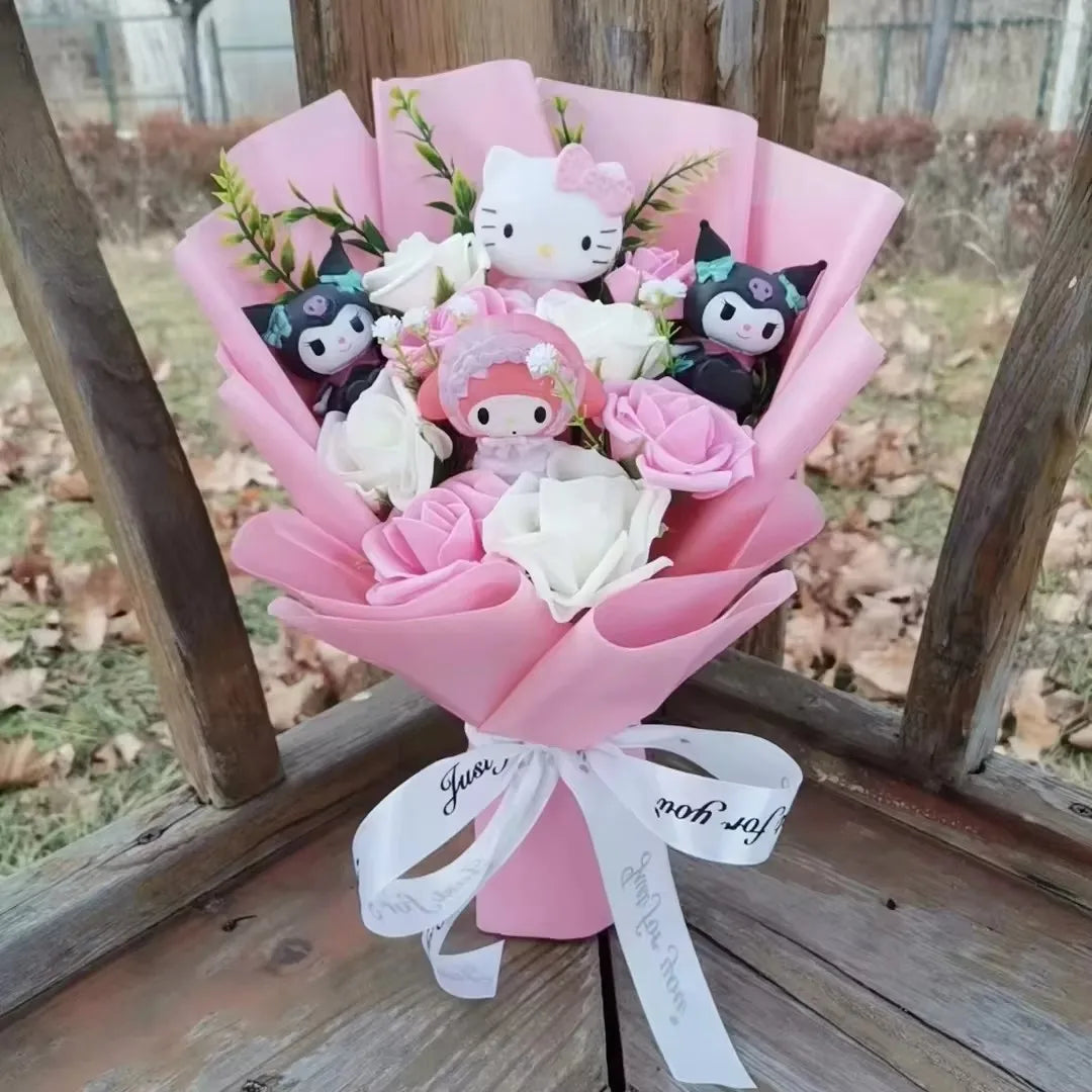 Hello Kitty Plush Bouquet with Soap Roses – Mother's Day Gift | The Party Days | The Party Days