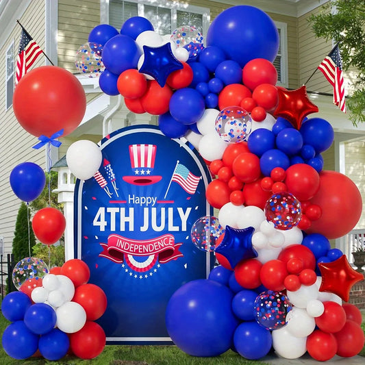 140-Piece Patriotic Balloon Garland Arch Kit | Red, White & Blue for 4th of July & Parties