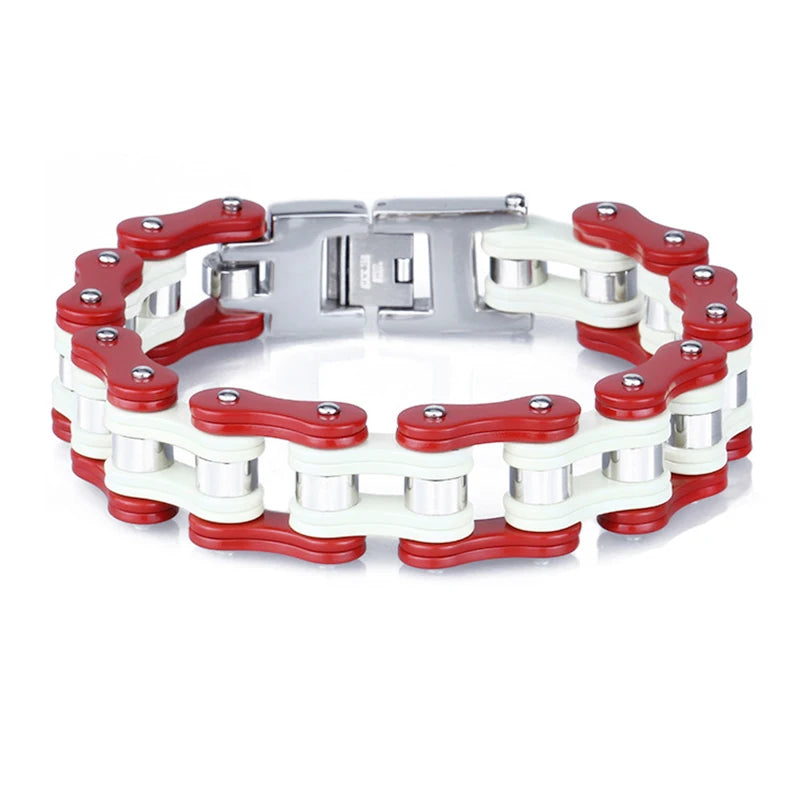 Punk Stainless Steel Motorcycle Chain Bracelet – Biker Wrist Jewelry – The Party Days | The Party Days