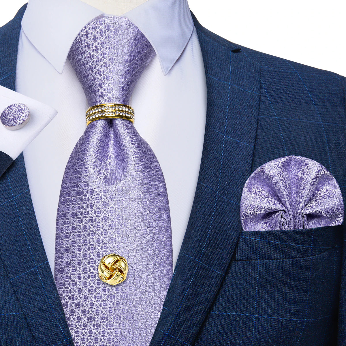 Men's Luxury Silk Tie Set – Necktie Pocket Square & Cufflinks – The Party Days | The Party Days