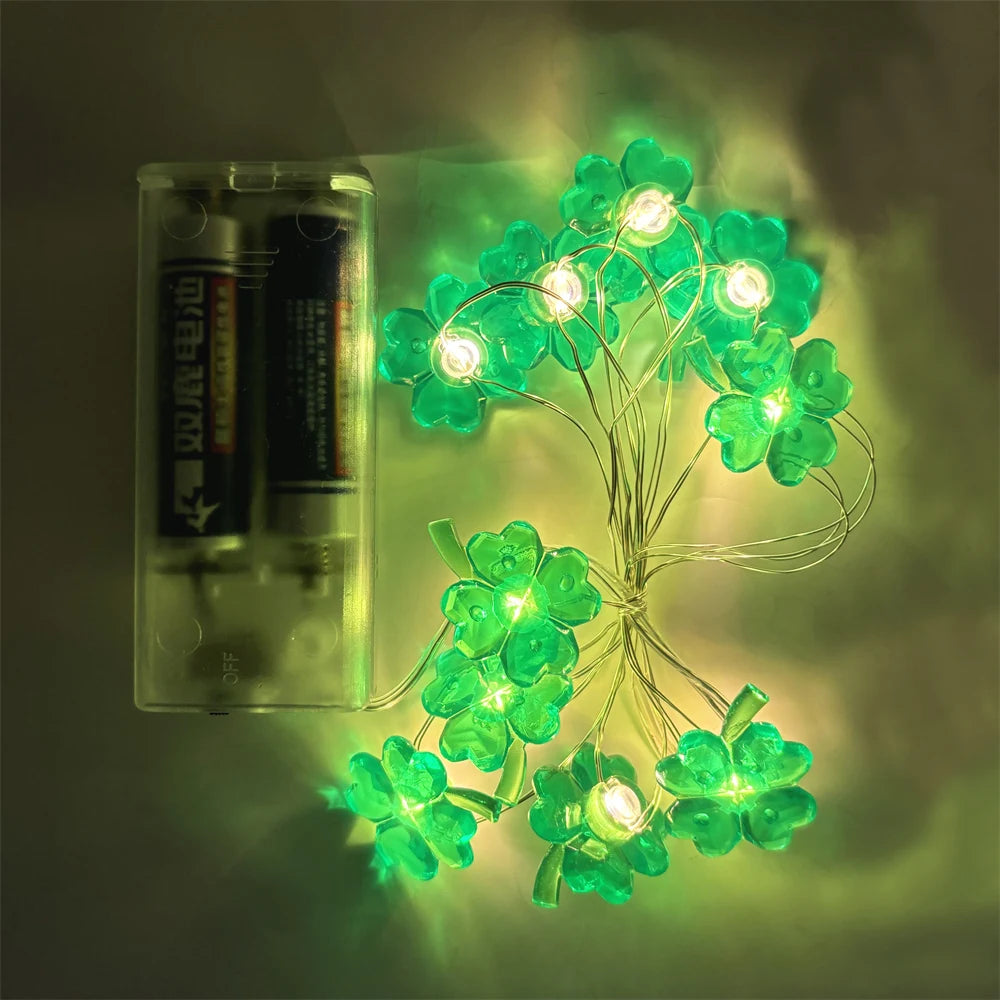 St. Patrick's Day Green LED String Lights – 10 LED Decorative Garland – The Party Days | The Party Days