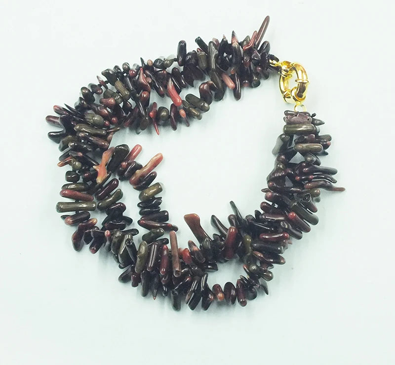 Natural Orange Coral Bracelet – Classic 3-Strand 9.5" – The Party Days | The Party Days