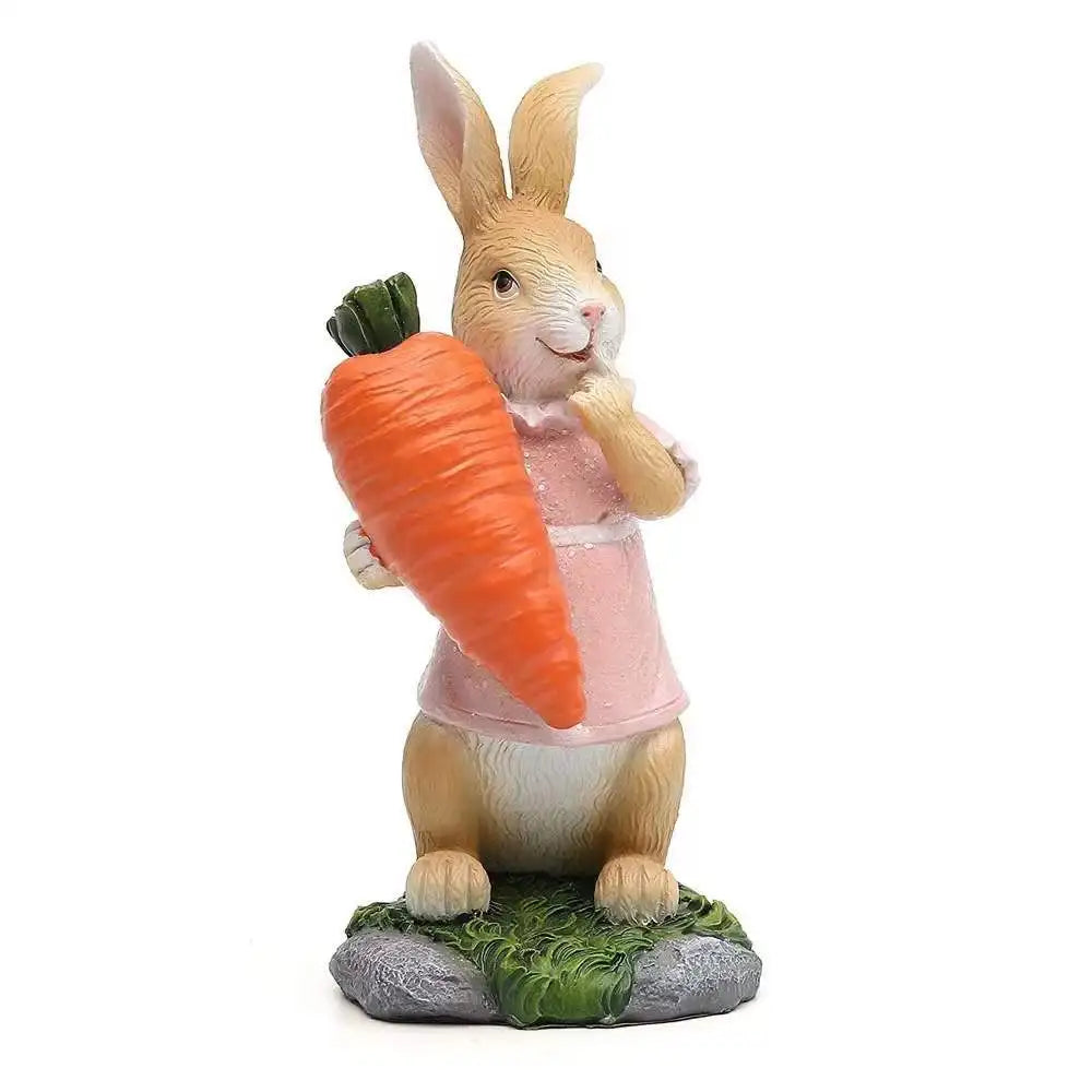 Hand-Painted Easter Bunny Figurines – Premium Resin Rabbit Decor with Carrots & Eggs – The Party Days | The Party Days