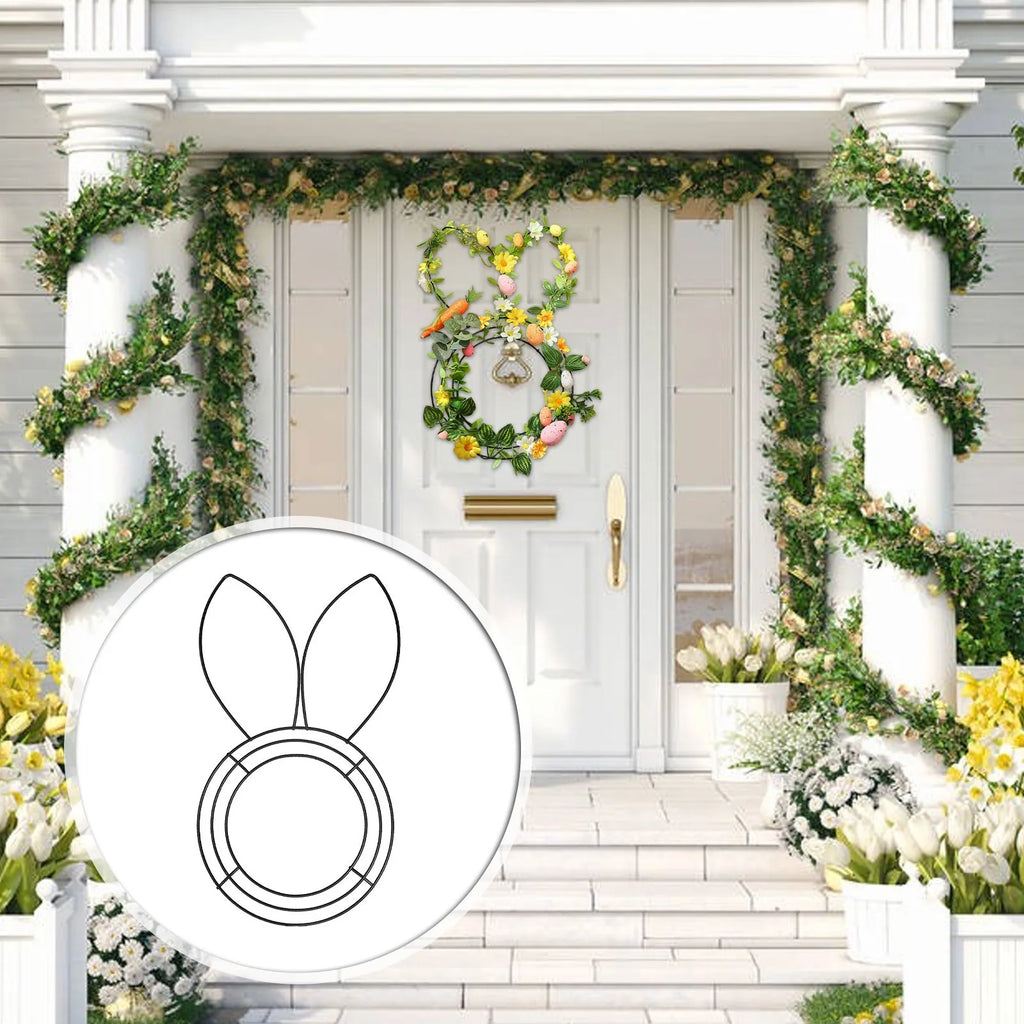 Easter Bunny Wire Wreath Frame – 16" DIY Metal Form for Spring Decor | The Party Days