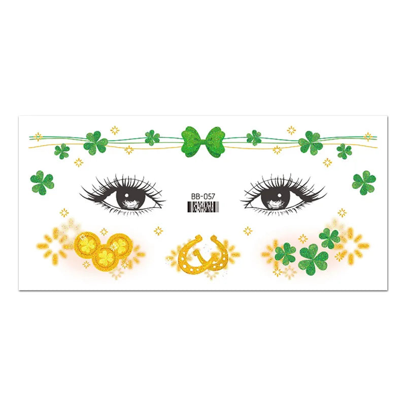St. Patrick's Day Irish Shamrock Temporary Tattoos – Green Clover Body Stickers – The Party Days | The Party Days