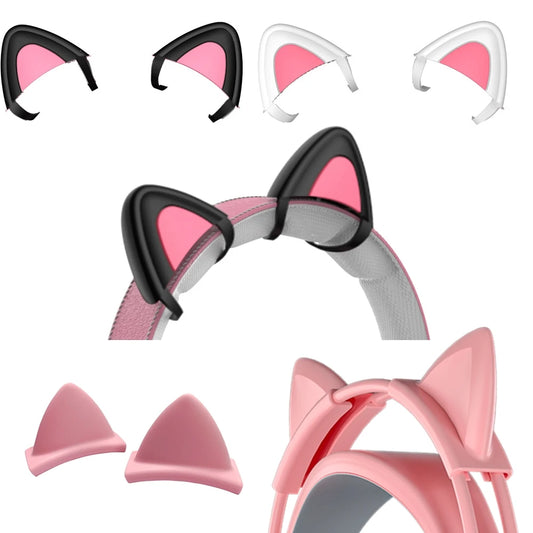 Silicone cat ears for headphones wireless wired headset gamer