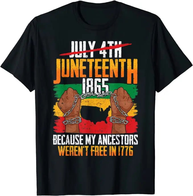 Juneteenth Blackity Heartbeat T-Shirt – Breaking Every Chain Since 1865 | The Party Days | The Party Days