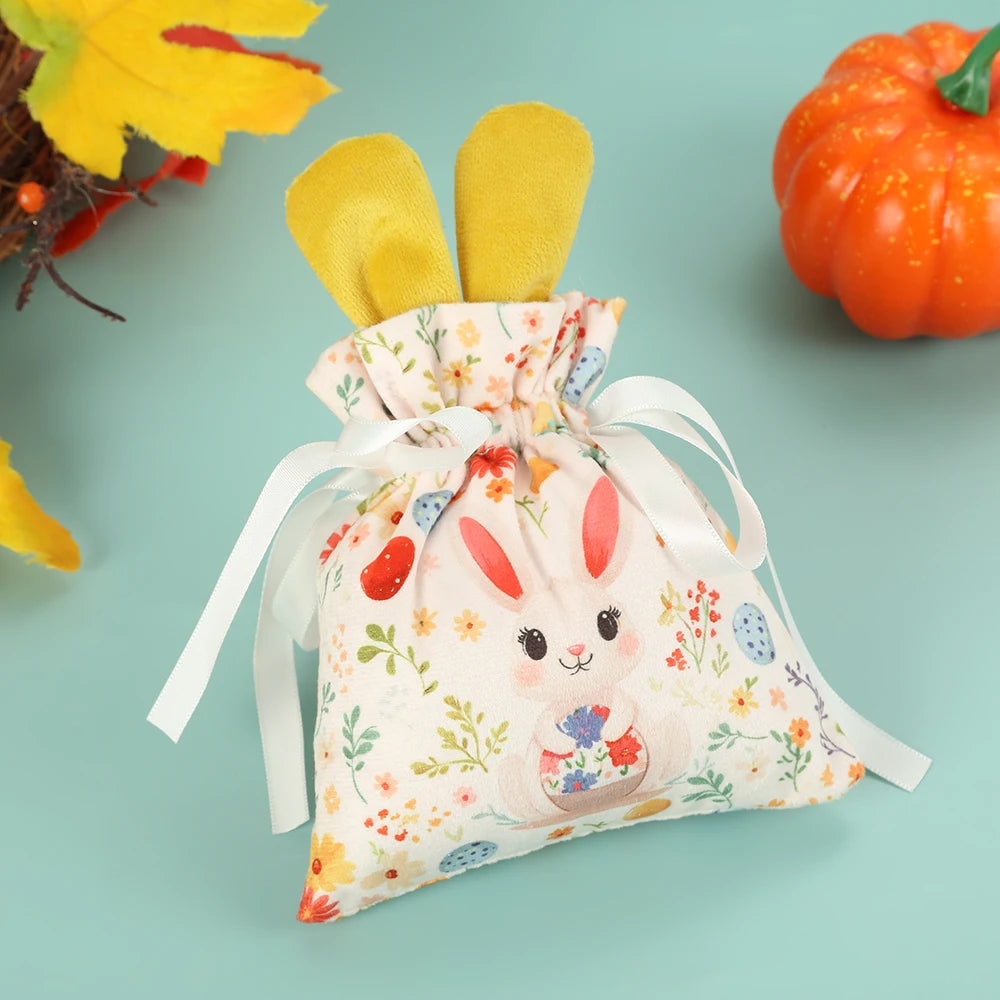 Velvet Easter Bunny Gift Bags – Premium Drawstring Candy & Chocolate Packaging – The Party Days | The Party Days