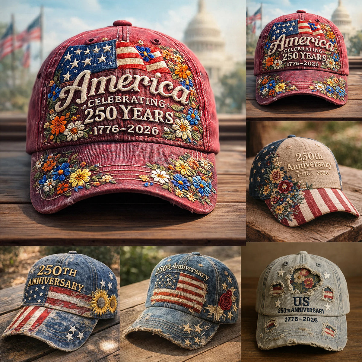 USA Flag Distressed Baseball Cap – Retro American Patriotic Hat Unisex – The Party Days | The Party Days