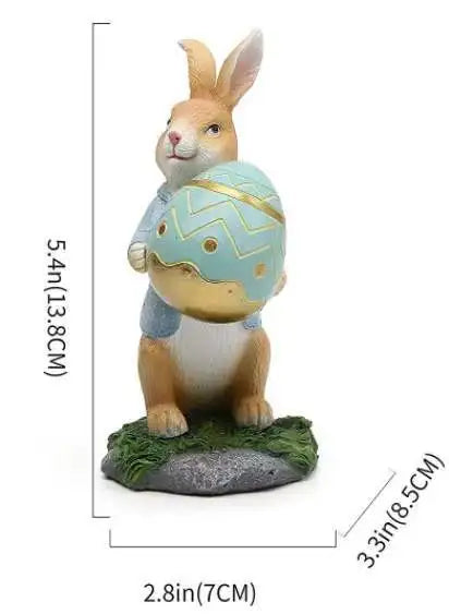 Hand-Painted Easter Bunny Figurines – Premium Resin Rabbit Decor with Carrots & Eggs – The Party Days | The Party Days