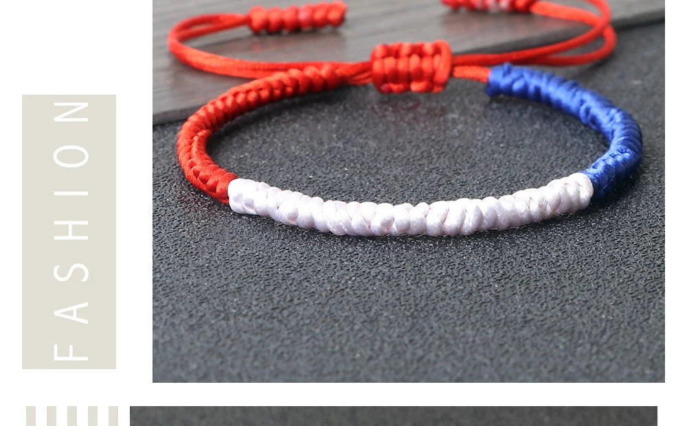 Flag Braided Rope Bracelet – Colorful Unisex Strand Bangle – The Party Days | The Party Days