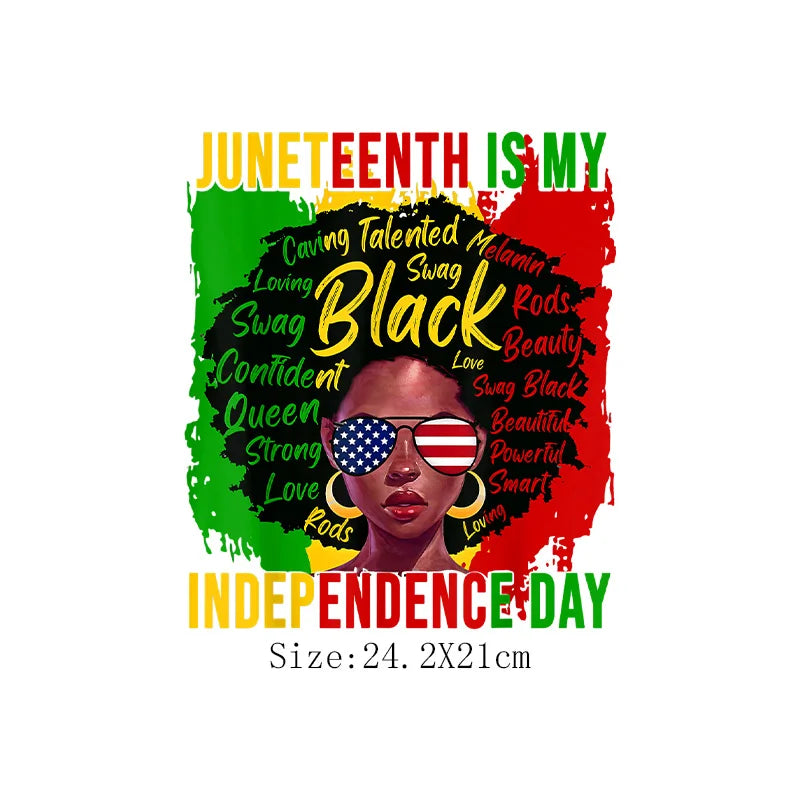 Juneteenth Iron-On Transfer Patch for Clothing – DIY Heat Sticker for T-Shirts & Hoodies | The Party Days | The Party Days