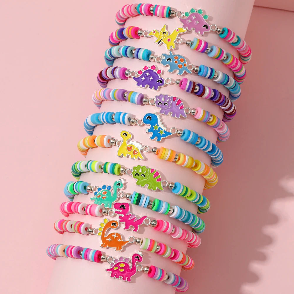 Pack 12 Handmade Unicorn Bracelets | Cat & Flower Charms for Girls | The Party Days | The Party Days